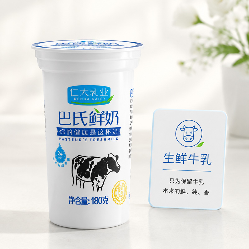 仁大乳业巴氏杀菌乳巴氏鲜奶180g